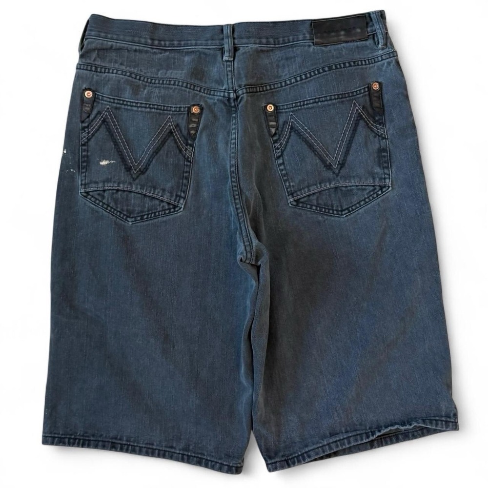 Vintage Sean John Baggy Wide Leg Denim Shorts Mens 38x15 Skater Grunge Y2K Jorts